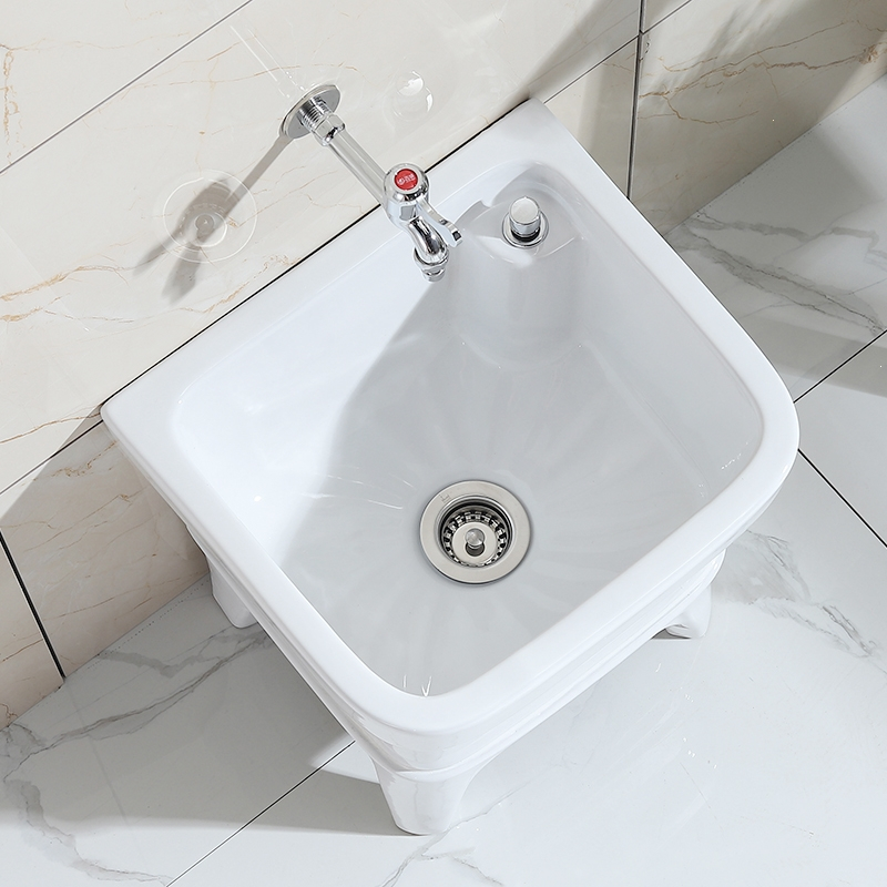 拖把池阳台小号陶瓷洗拖布池古达墩布池家用卫生间方形自动下水器