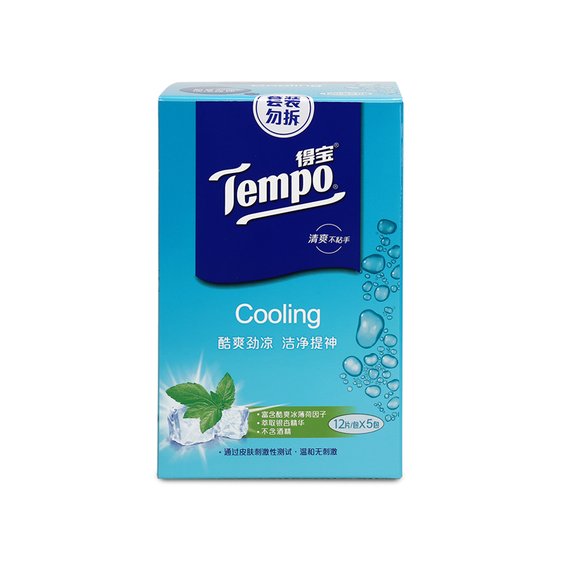 Tempo/得宝 湿巾 冰爽湿巾 12片*1包 卫生湿纸巾