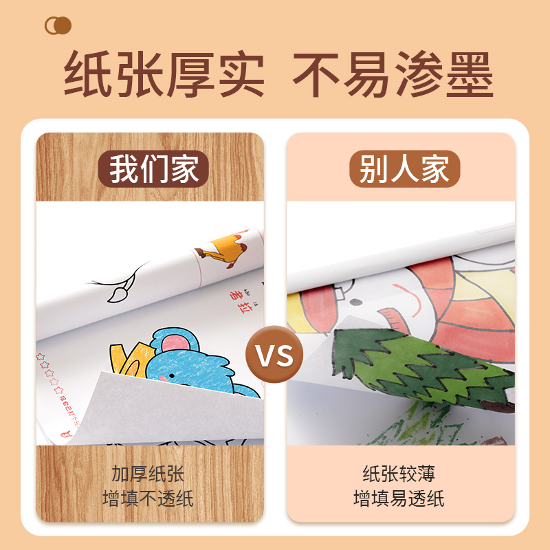 画画儿童涂色画本图画本幼儿园绘本涂颜色填充画套装绘画工具涂鸦