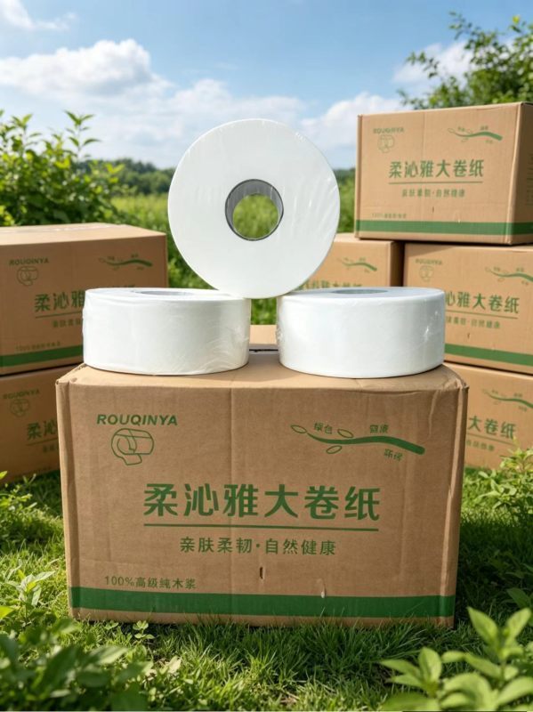 柔沁雅RQY-600 125*91mm 四层 珍宝大盘纸 无香型 600克/卷 12卷/箱(单位:箱)白色高清大图