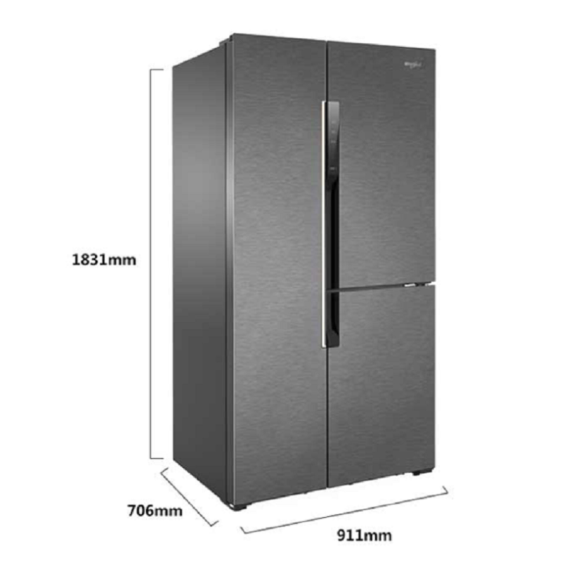 惠而浦whirlpoolbcd576wdgbiws灵境系列冷藏冷冻三门冰箱灵动鲜境冷藏