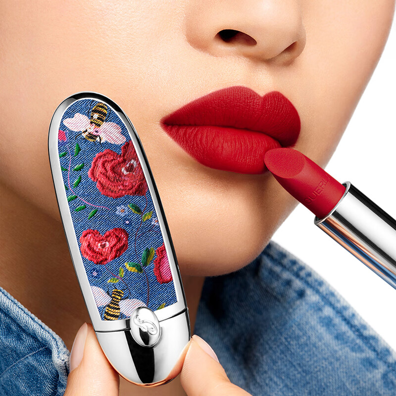 娇兰(Guerlain)臻彩宝石唇膏壳(丹宁花镜)高清大图