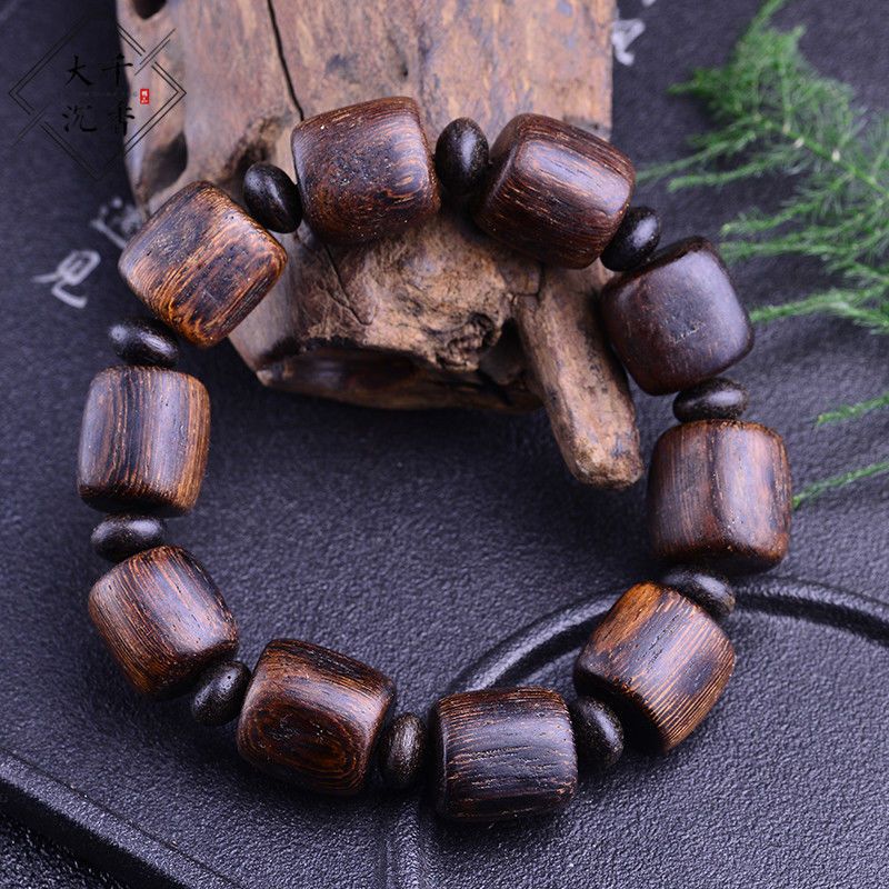 天然越南芽庄沉香手串保真老料男士文玩手链高档佛珠达拉干奇楠约16mm
