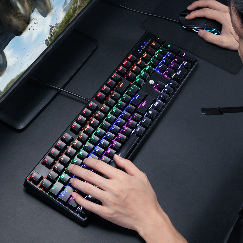 惠普(hp) GK320 机械键盘 游戏键盘 吃鸡背光键盘 混光黑轴