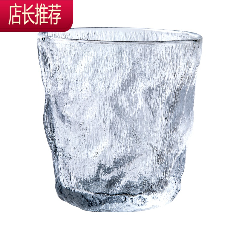 家用磨砂加厚水杯 高颜值威士忌冰啤酒杯饮料杯子JING PING 冰川玻璃高杯