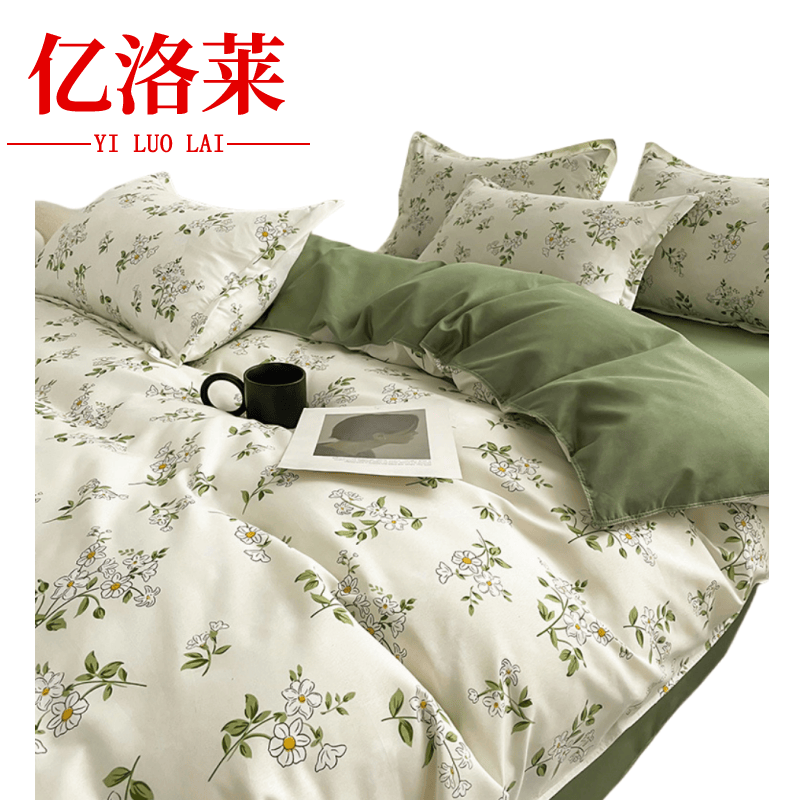 亿洛莱 亲肤印花四件套 2.2m床 套高清大图