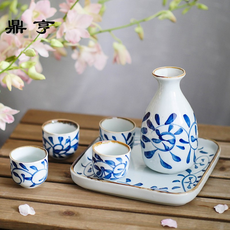 鼎亨日式陶瓷手绘系列酒具套装分酒器清酒具家用白酒杯烈酒杯烧酒