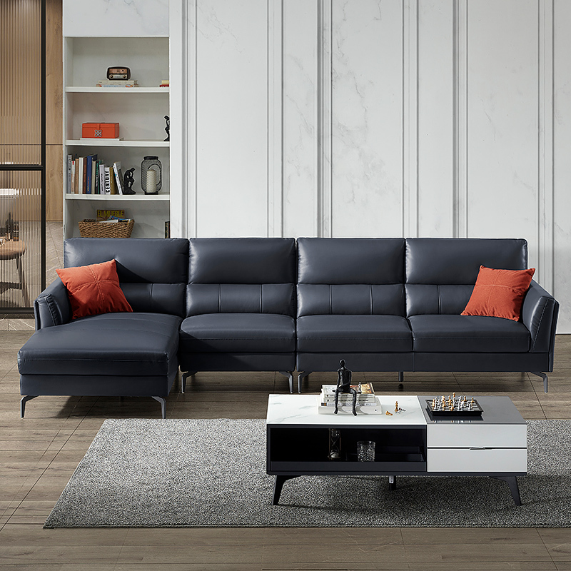 新品顾家家居真皮现代意式分段式高脚高弹强支撑皮艺沙发dk1062