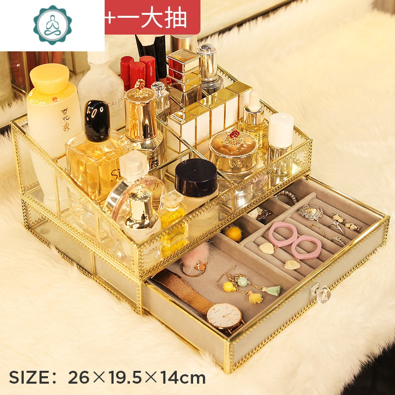 网红玻璃首饰盒手饰品收纳公主耳饰项链耳钉耳环饰品盒