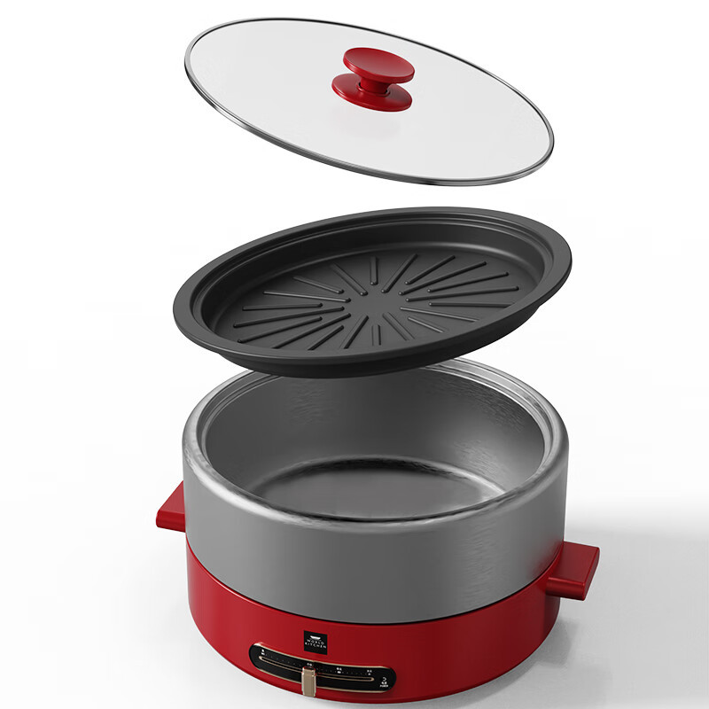 康宁/WORLD KITCHEN多功能料理锅多功能煎烤 电火锅电热锅电煮锅 WK-HHG1506/KZ!高清大图