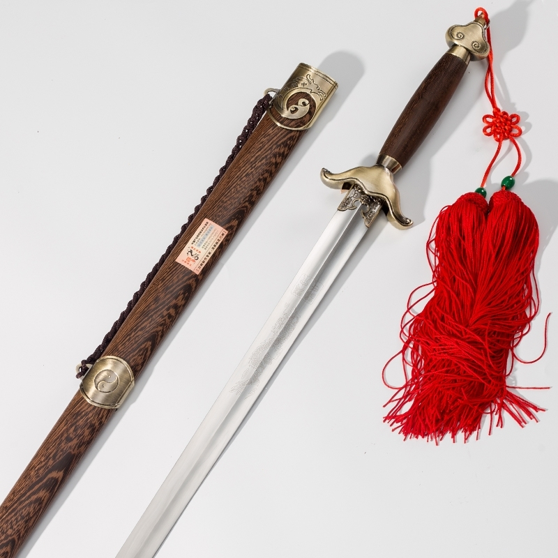 陈武杨式太极剑不锈钢男女武术剑龙泉宝剑剑软剑未开刃 28寸不锈钢带镞黄铜