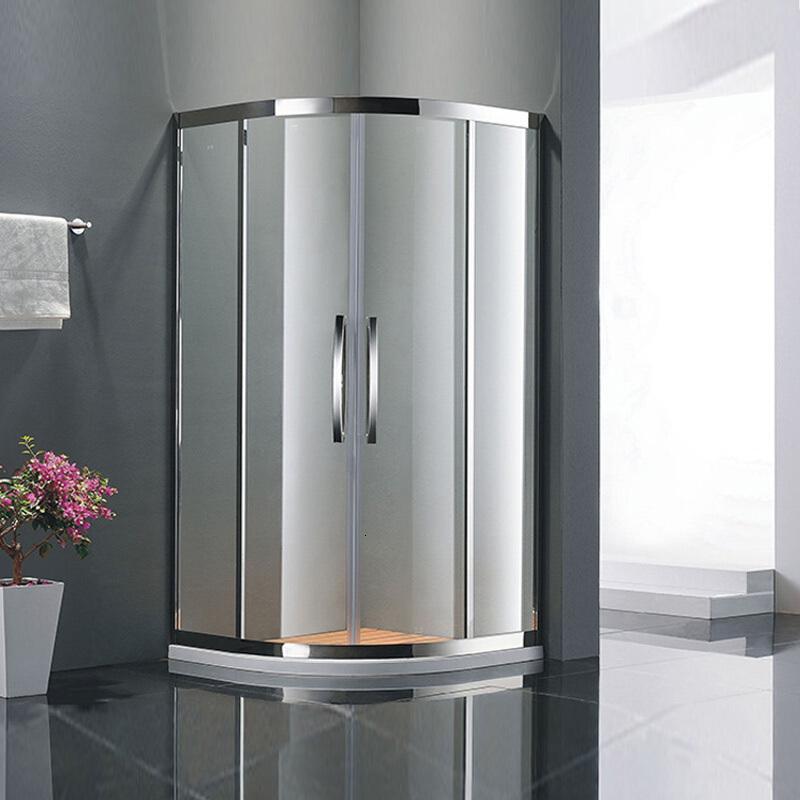 玻璃钢化玻璃洗澡间浴室玻璃定制浴屏字型磨砂玻璃简易家用干湿钢化