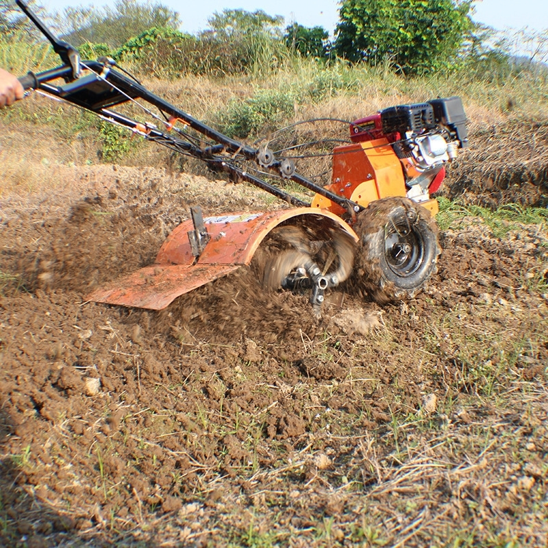 旋耕机_小型手扶拖拉机松土机_除草机松土机农用机械 防滑铁轮视频介