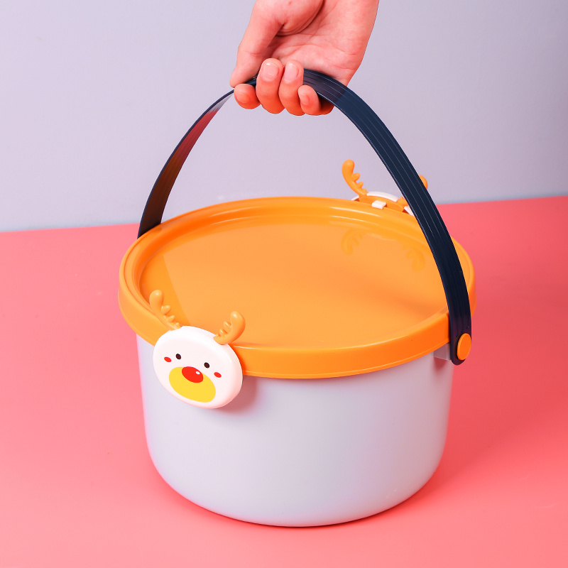 小号熊猫 两种规格可选择|玩具收纳箱带盖儿童宝宝卡通积木塑料手提式桶零食收纳盒整理箱子