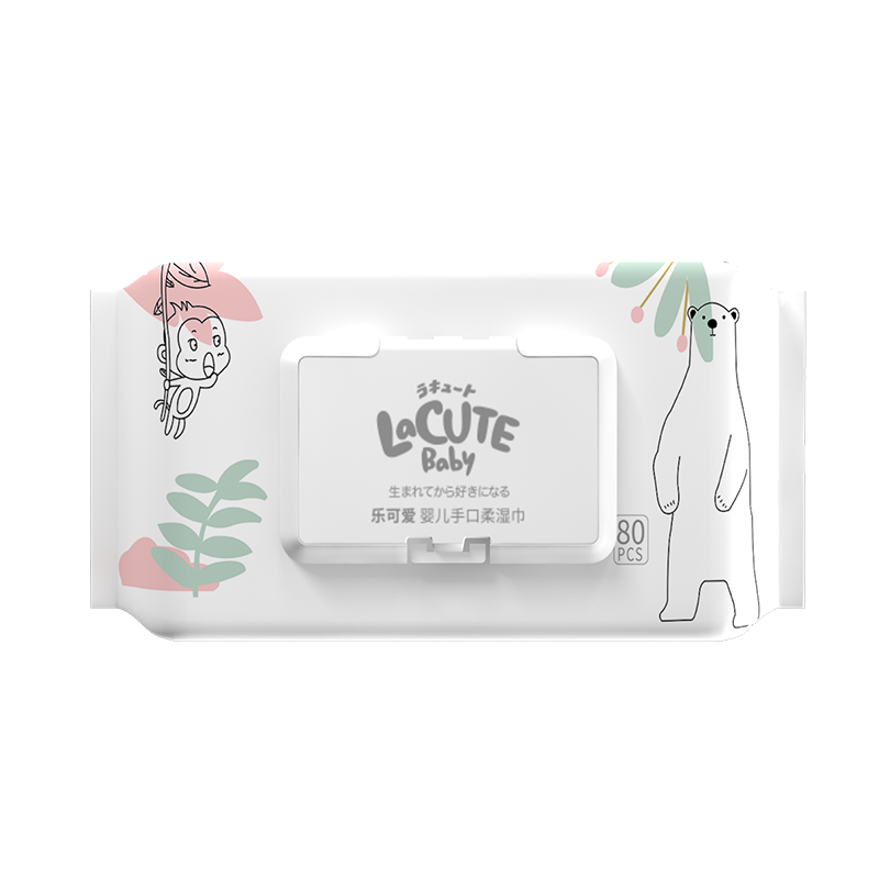乐可爱 婴儿手口湿巾80片*5包