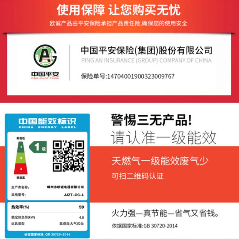 欧诚电磁炉电陶炉消毒柜一体集成灶 L22-1 体感烟机大吸力环保灶一体图片