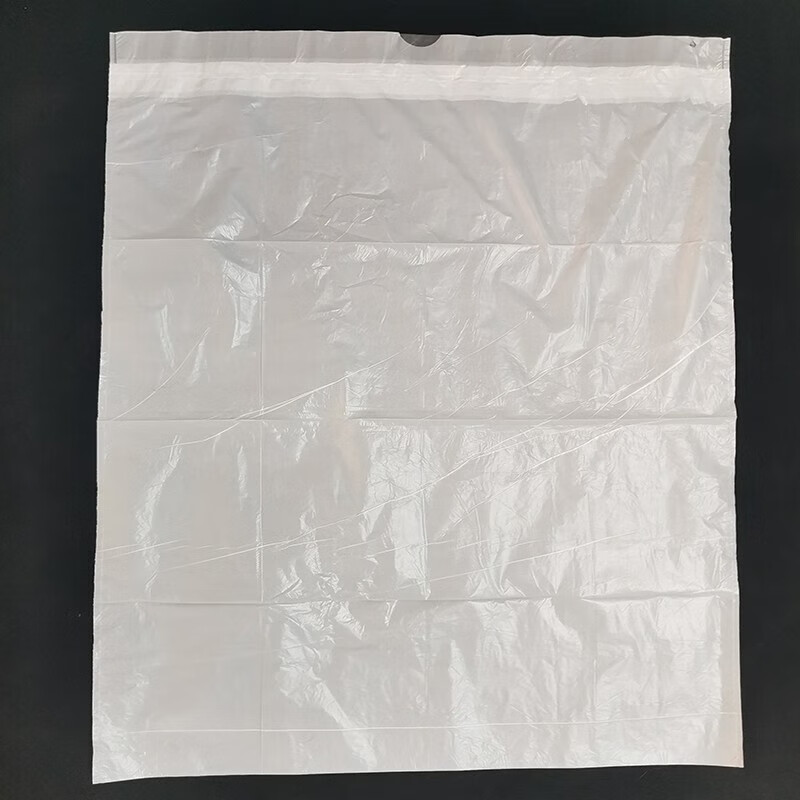 GNF 特大号加厚自动收口垃圾袋白色平口背心手提抽绳束口垃圾袋收纳塑料袋[50个装]适用25/30/40L高清大图