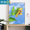 敬平手绘填色向日葵太阳花diy数字油画填充油彩画减压房间装饰丙烯画装饰画