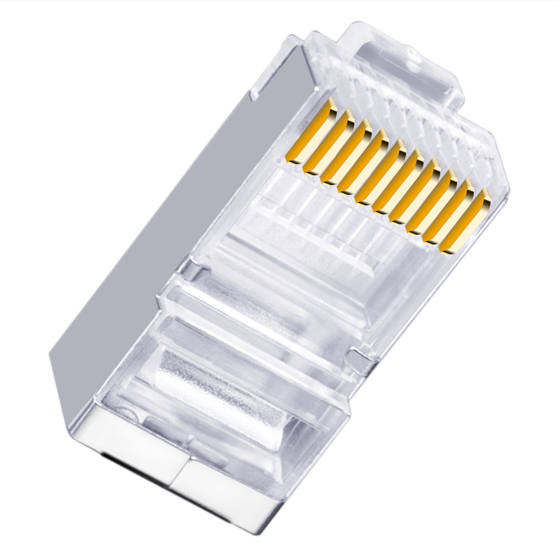 中云智创 RJ4810P10C01 RJ48屏蔽水晶头 镀金50U 50只/件 2件装(单位:件)