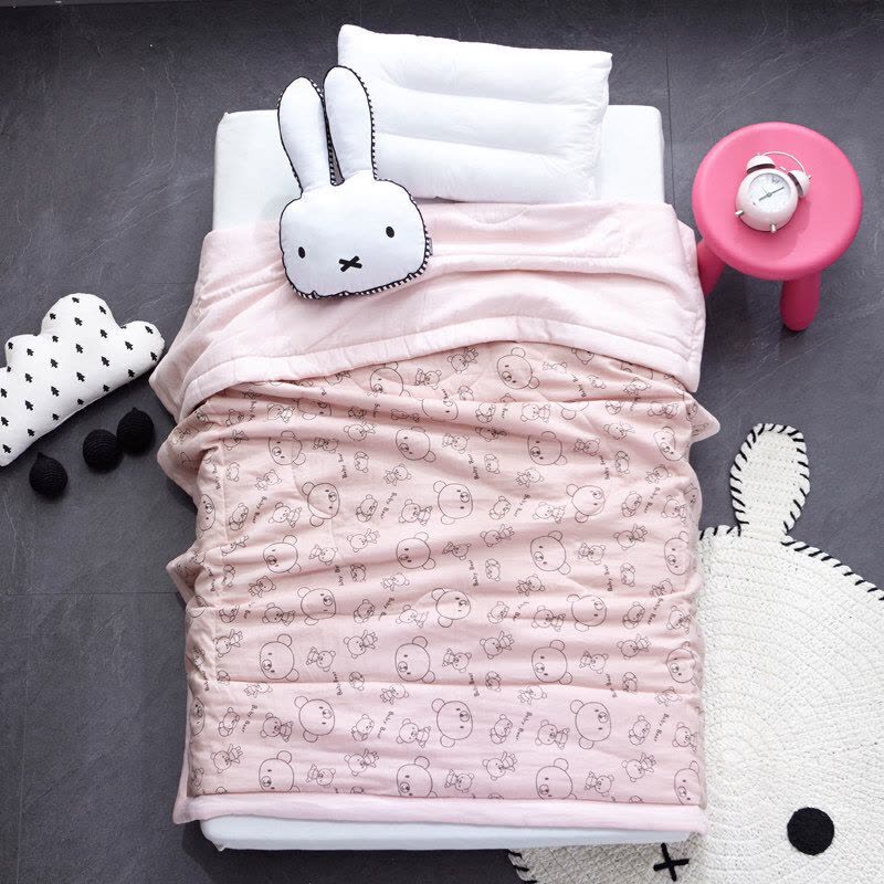 纯棉宝宝婴儿被子夏季120X150薄款儿童夏凉被幼儿园空被午睡熊200x230cm(双人夏被)1.7kg图片