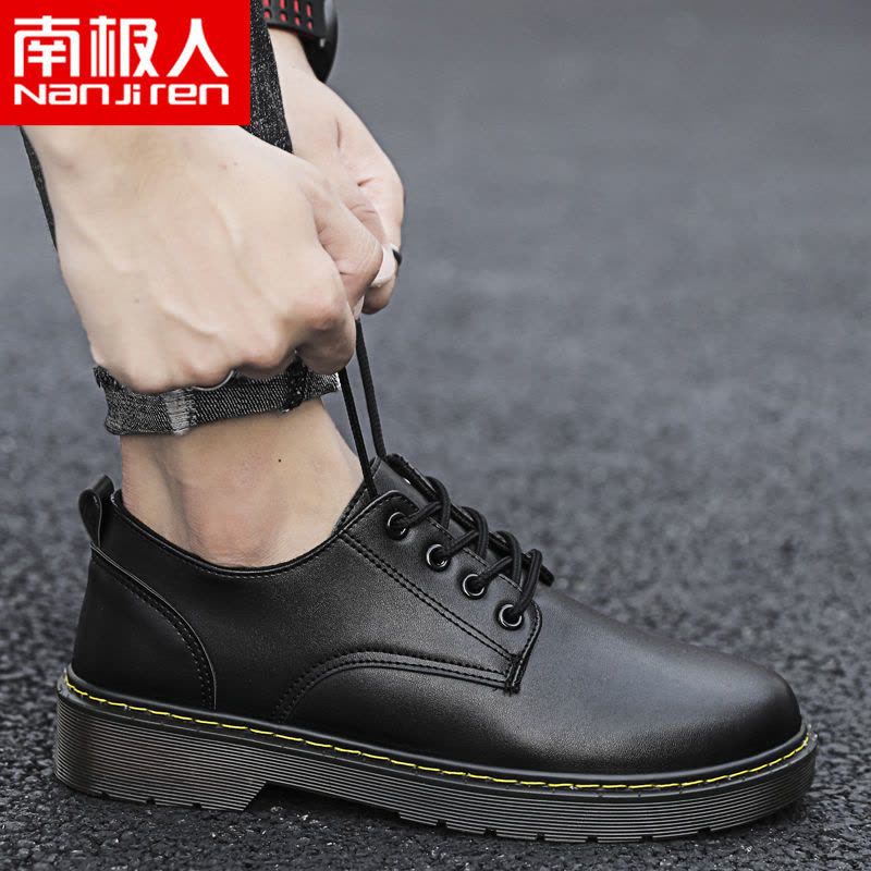 男鞋韩版潮流春季新款男士休闲皮鞋英伦风懒人鞋男图片