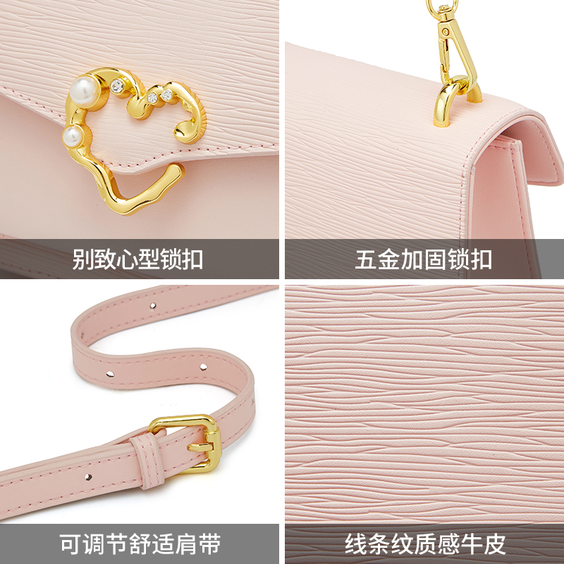 金狐狸包包女新款潮时尚链条单肩腋下百搭斜挎小方包