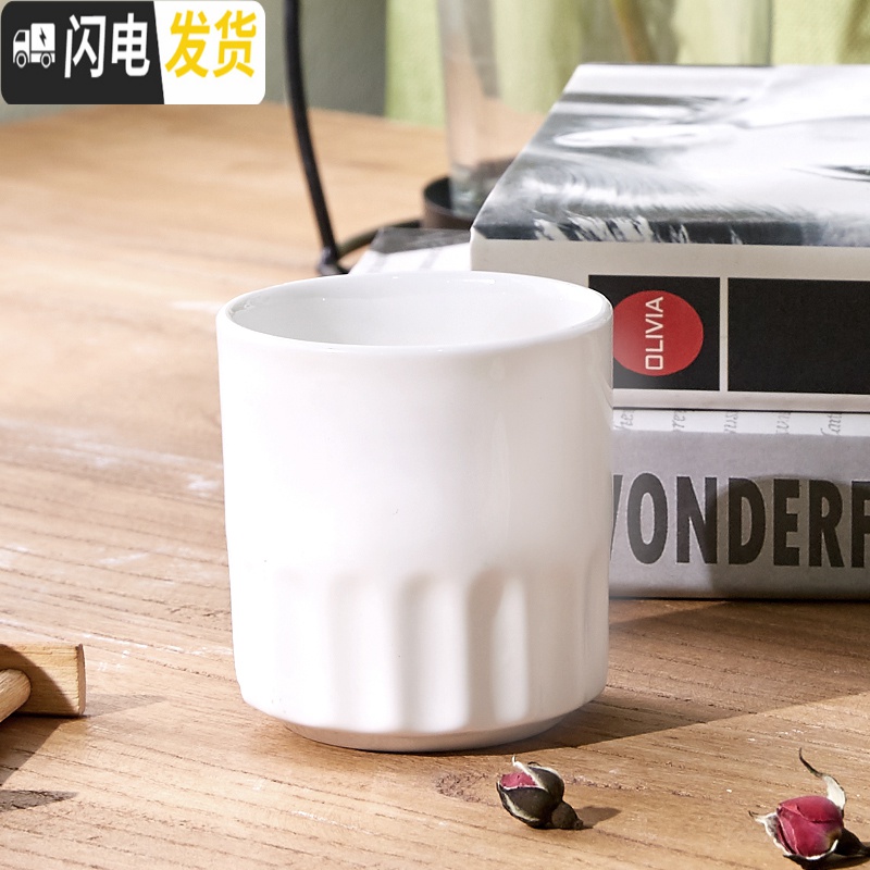 三维工匠骨质瓷马克杯纯白陶瓷杯子家用简约瓷杯水杯女早餐杯白色办公杯高清大图