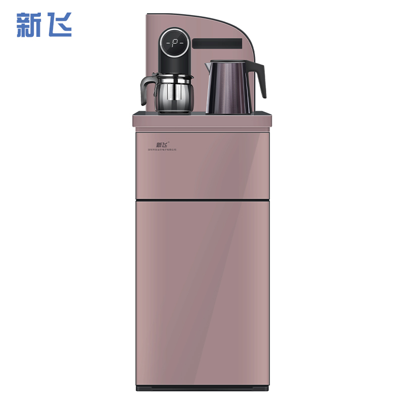 新飞 自营茶吧机家用下置式温热饮水机 远程遥控 全自动上水 小型柜式 童锁YLR0.7-5-X 咖啡色 XF-L6