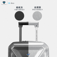 机械师MACHENIKE登机拉杆箱20英寸万向轮行李箱防盗耐磨防摔商务旅行箱密码箱男女电脑登机箱-(灰色)
