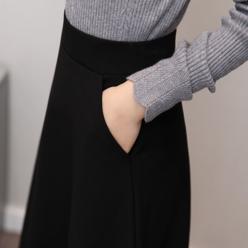 春夏季天丝长裙高腰半身裙女长款裙子新款2021年松紧腰百搭大摆裙 黑色[天丝锦棉] 6688款有口袋 S 建议[75-9