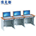 豫龙都电脑桌外置三人张