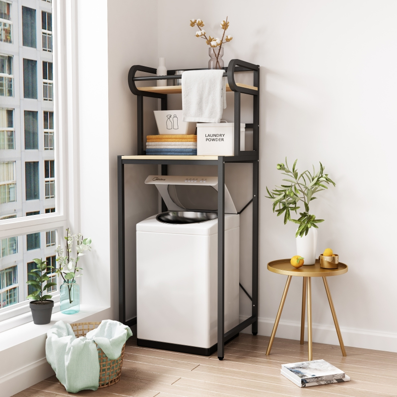 洗衣机置物架ciaa滚筒洗衣机上方架子卫生间架子阳台翻盖落地洗衣机架