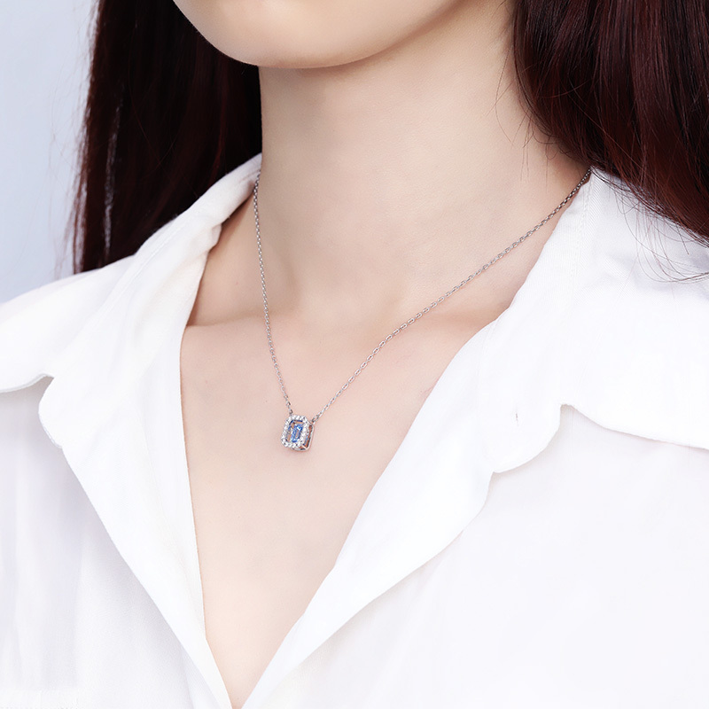 施华洛世奇(swarovski) 唐嫣同款新款方糖跳动的心项链女 蓝色 送恋人