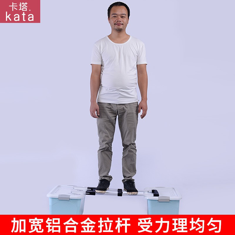 手拉车拉货搬运小推车折叠四轮家用行李小拖车便携拉杆平板车 三维工匠 6轮伸缩版2.5英寸轮家用拖车
