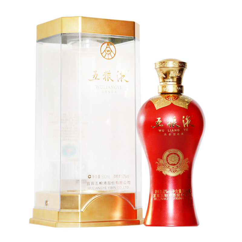 五粮液庆奥运红瓶52度500ml单瓶装浓香型白酒参数