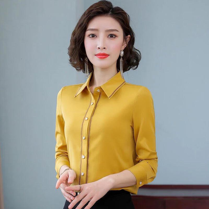 权小威 欧货潮时尚2022新款春秋打底衫女雪纺衬衫长袖春秋设计感小众新款衬
