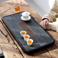 領藝 乌金石茶盘茶托整块天然石头茶海功夫茶台不含茶具 卧龙吟60x30