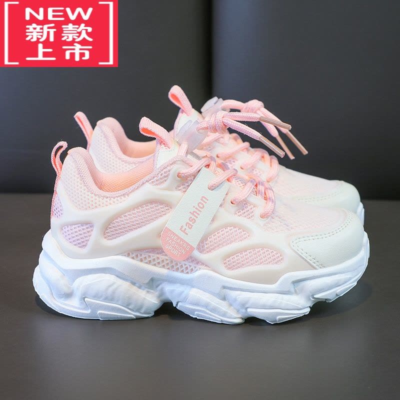 可莉允女童鞋子春秋季2022年新款女童老爹鞋中大童小女孩运动鞋儿童网鞋运动休闲鞋图片