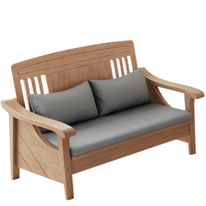 铭思达实木沙发双人位张高清大图