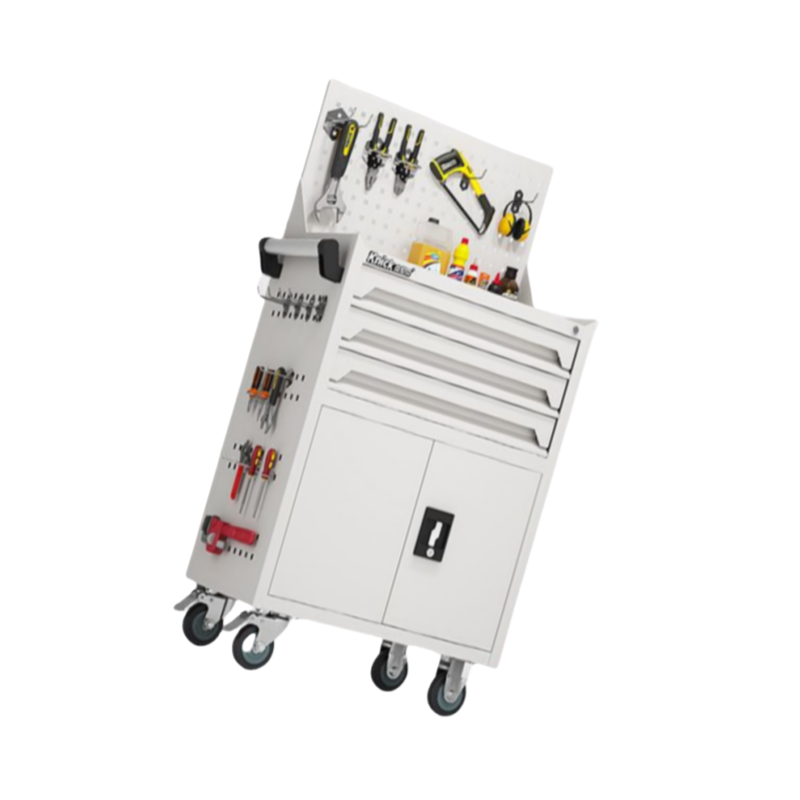 智铮朗月 汽修三抽+挂板工具车 670*400*1280mm白 个高清大图