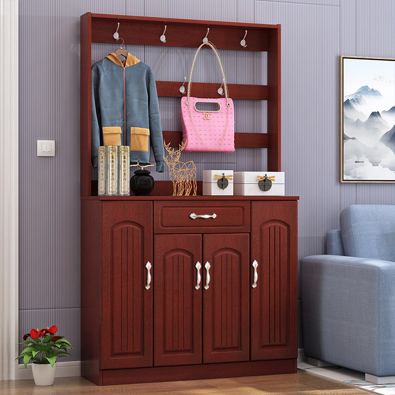 欧式鞋柜家用口大容量入户简约收纳玄关柜厅衣帽柜一体挂衣架