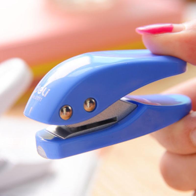 铁环10个得力打孔器文具装订迷你打孔机手工手动活页学生用可爱圆孔打