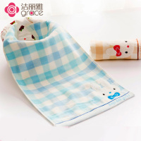 洁丽雅(grace)毛巾家纺纯棉卡通图案双层棉纱强吸水柔软毛巾50*25cm 2条装 48g/条
