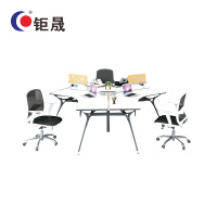 钜晟办公桌1.0米对座三人位屏风职员桌电脑桌JS-GZ1203