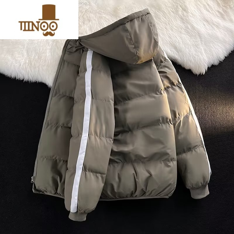 YANXU冬季羽绒棉服外套男痞风宽松保暖学生面包服连帽棉袄休闲棉衣 YDZ深灰8066 XL