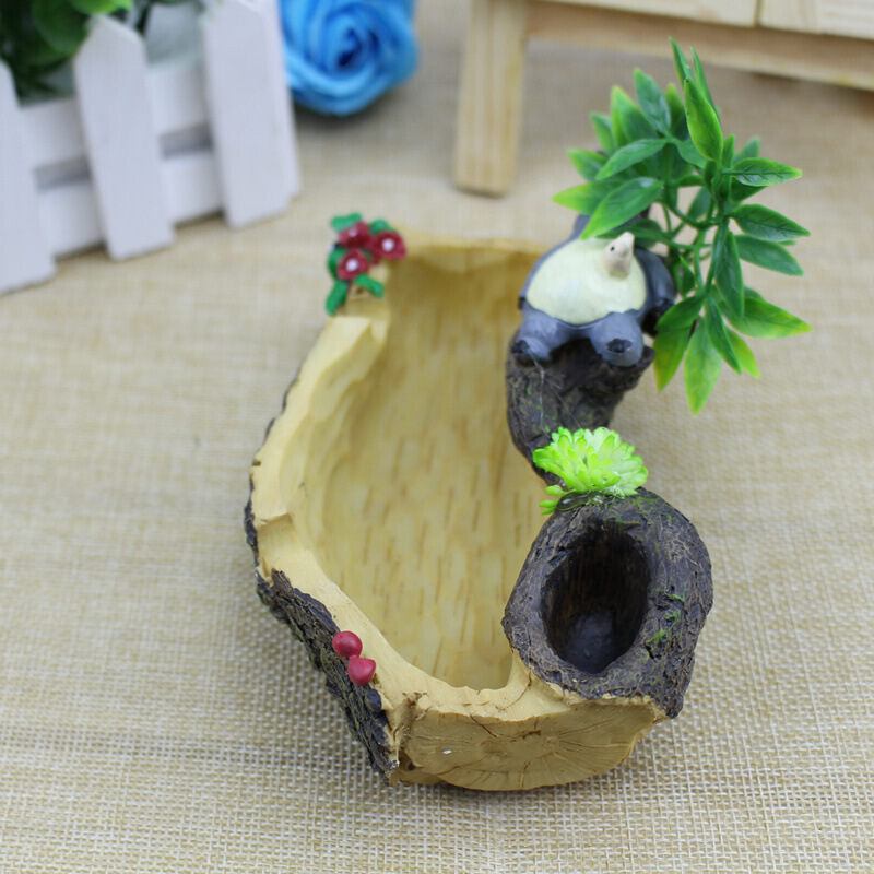 可爱龙猫烟灰缸带水个性客厅办公室家居摆件潮流多肉种植盆