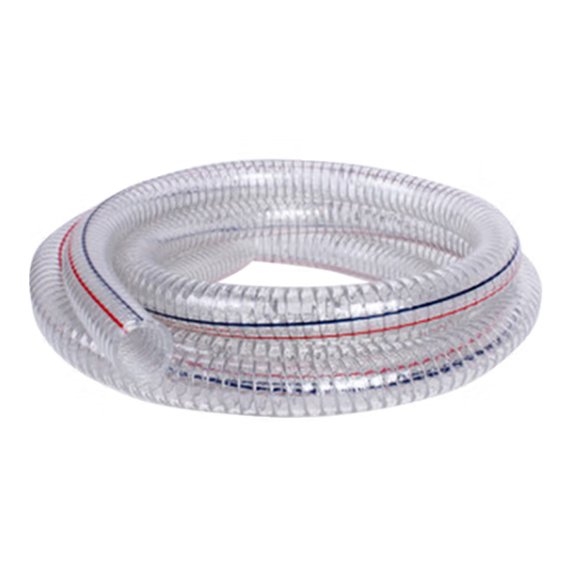 屹选工品 pvc透明钢丝软管 波纹增强水管 25mm*50米