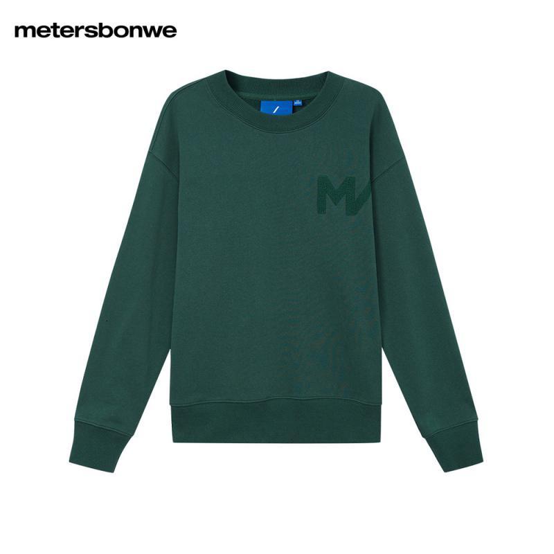 [2件2折价:79]美特斯邦威男女同款字母绣花圆领卫衣