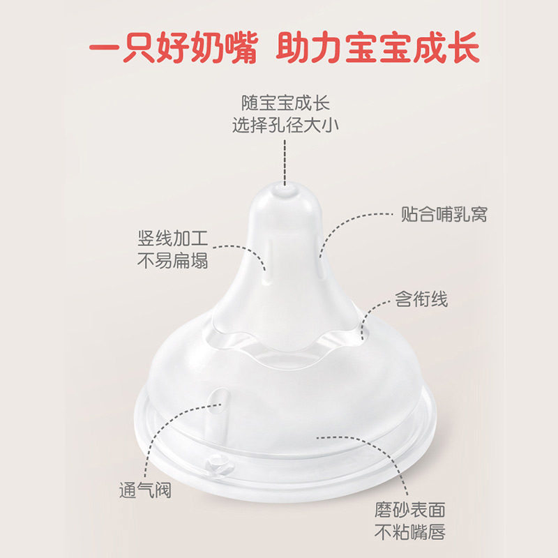 贝亲(Pigeon) 奶嘴 自然实感第3代启衔奶嘴 贝亲奶嘴 宽口径奶嘴 M号-2只装 BA135 3个月以上高清大图