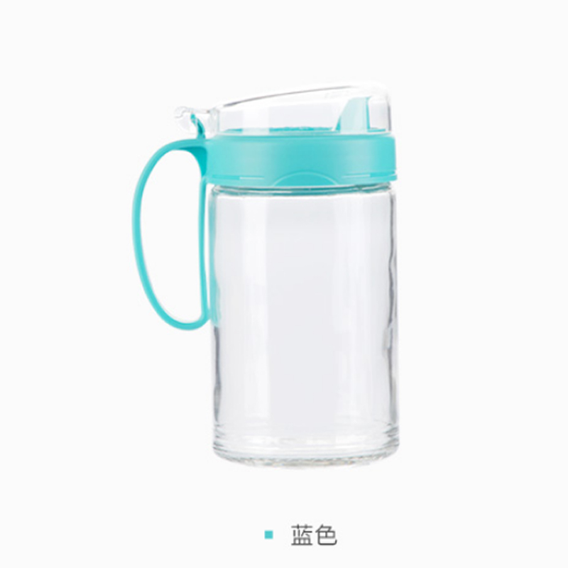 茶花油壶玻璃家用大号厨房用品醋壶小油罐酱油瓶调料倒油瓶 【蓝色】550ml*1个 默认尺寸
